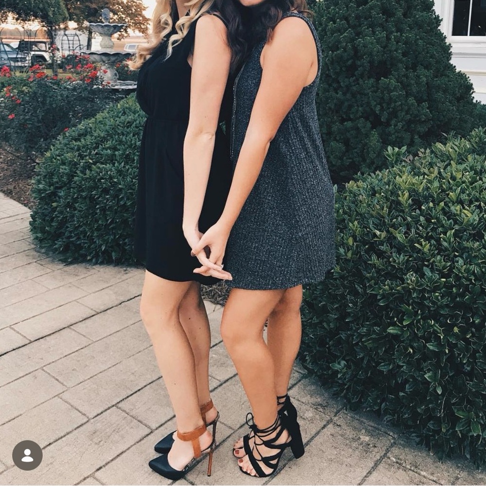 Call It Spring Black Heels with Lace Up Straps
